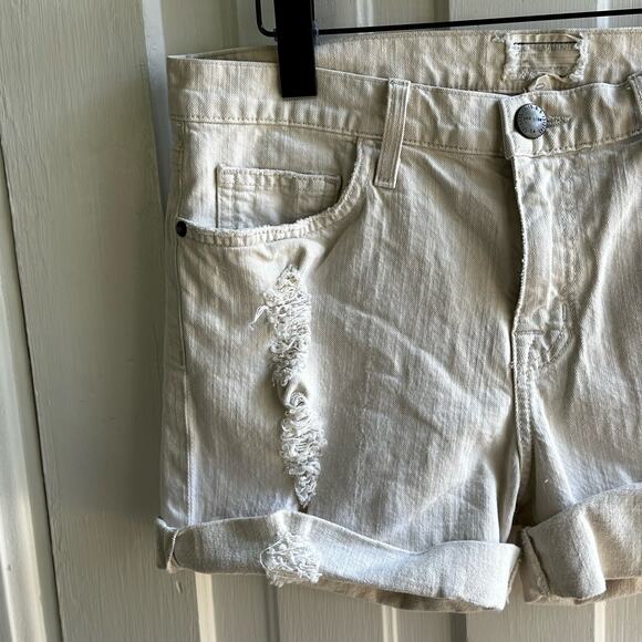 Current Elliott The Rolled Boyfriend Short Natural Denim Destroy - Picture 3 of 9